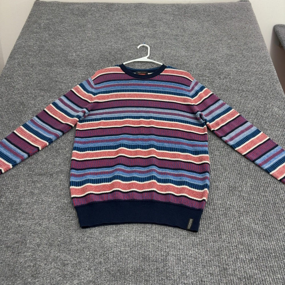 Scotch & Soda Sweater Mens M Multicolor Cotton Acrylic Striped Knit Casual